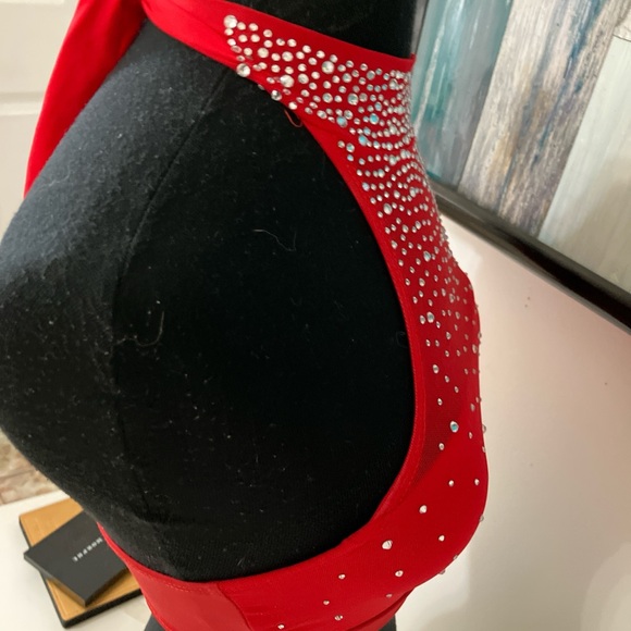 SHEIN Red Rhinestone Crop Top - Picture 7 of 8